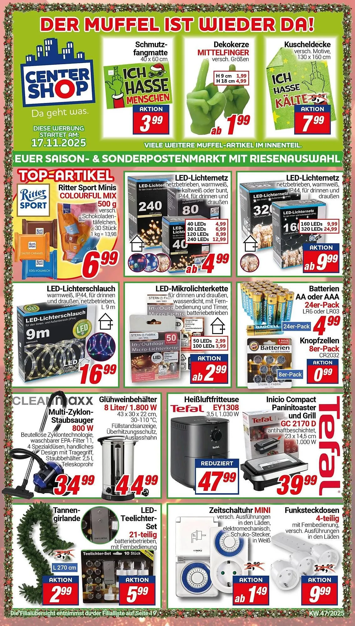 CENTERSHOP Prospekt von 17. November bis 23. November 2025 - Prospekt seite 1