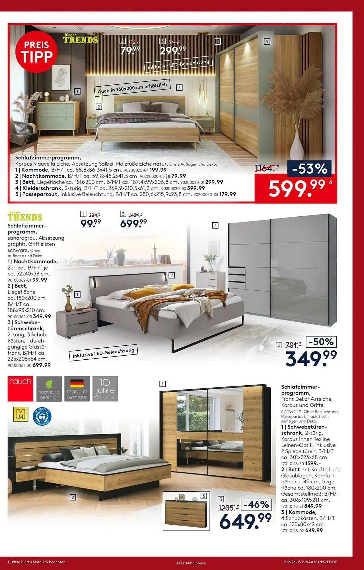 Möbel Rieger Prospekt von 26. März bis 9. April 2026 - Prospekt seite 15