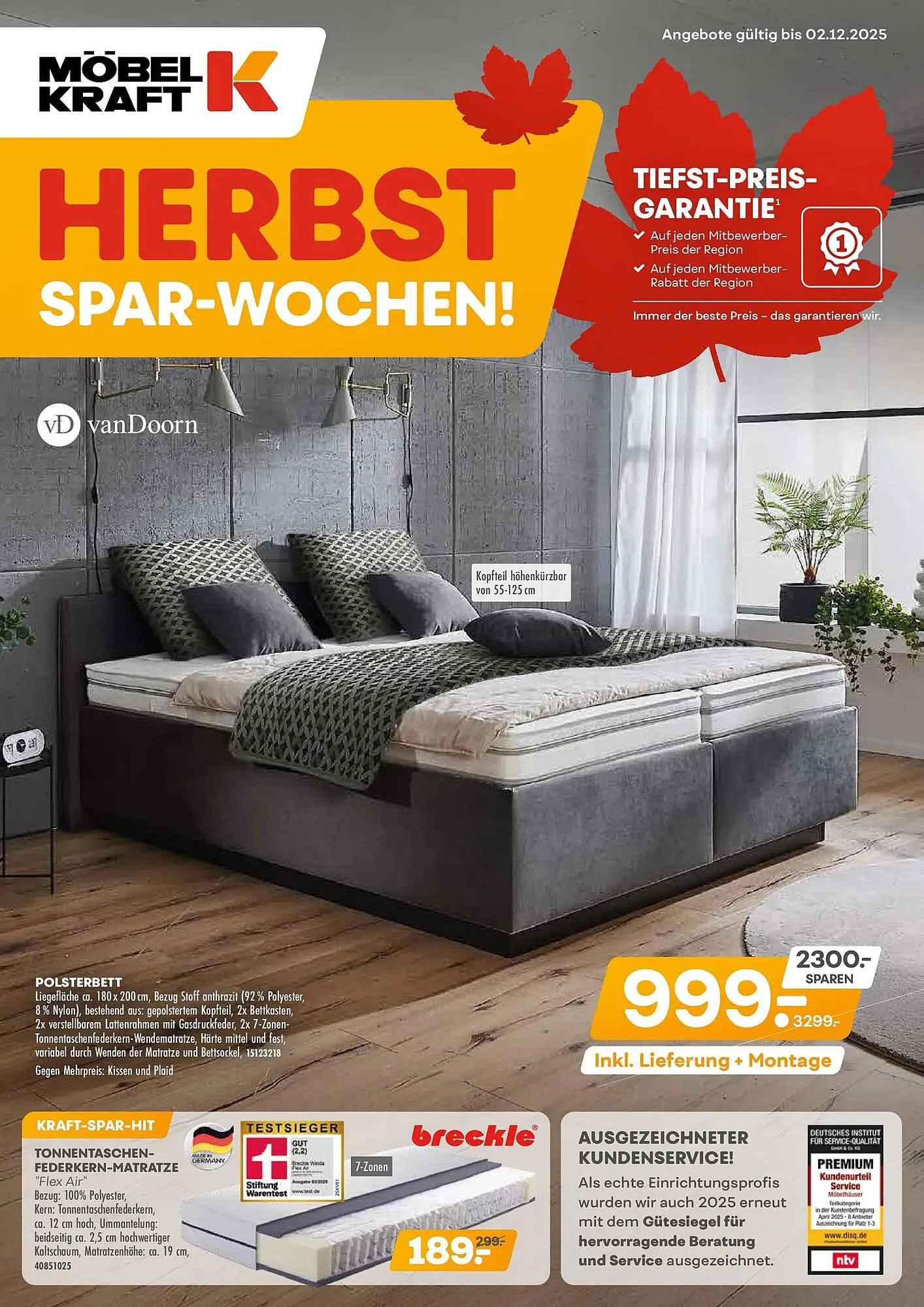 Möbel Kraft Prospekt von 4. November bis 2. Dezember 2025 - Prospekt seite 1