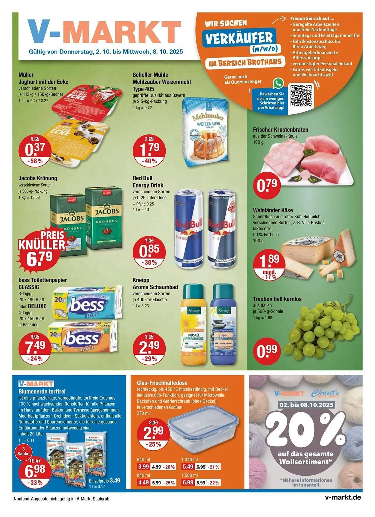 V Markt Prospekt von 2. Oktober bis 8. Oktober 2025 - Prospekt seite 1