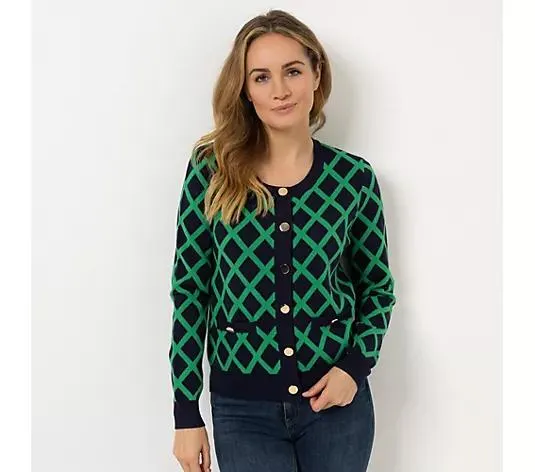 ANNI FOR FRIENDS Cardigan Jacquard-Strick Knopfleiste figurumspielend