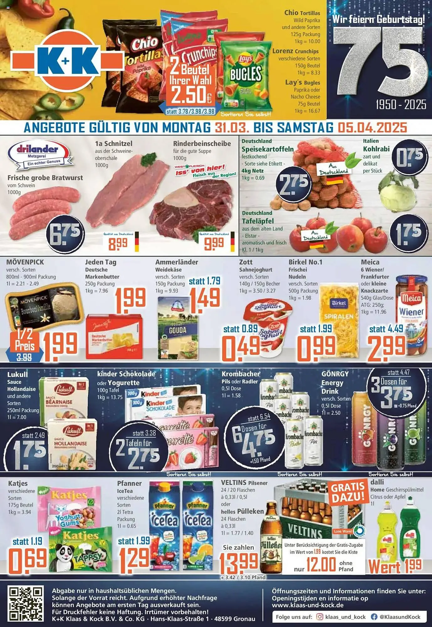 Klaas und Kock Prospekt von 31. März bis 5. April 2025 - Prospekt seite 1