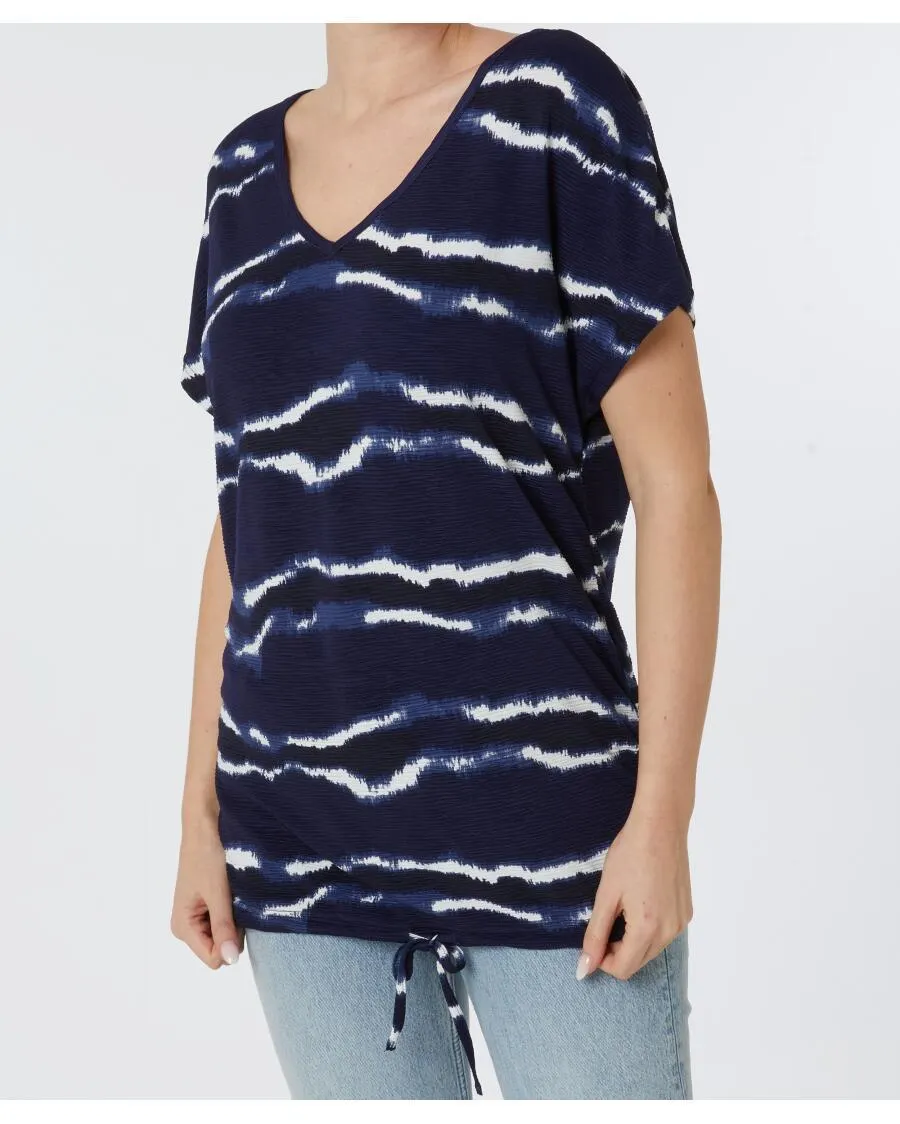 Longshirt mit V-Ausschnitt Janina, Tunnelzug