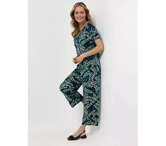 KIM & CO. Jumpsuit Brazil Knit Jersey Eingrifftaschen weites Bein