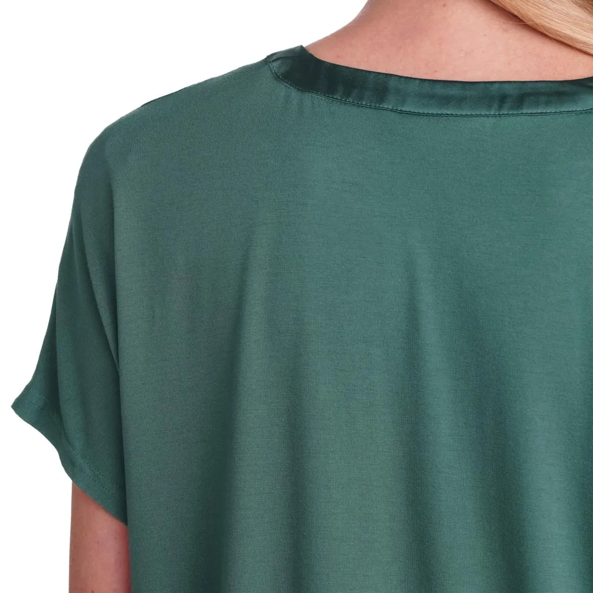 Damen Satin-Shirt mit V-Ausschnitt