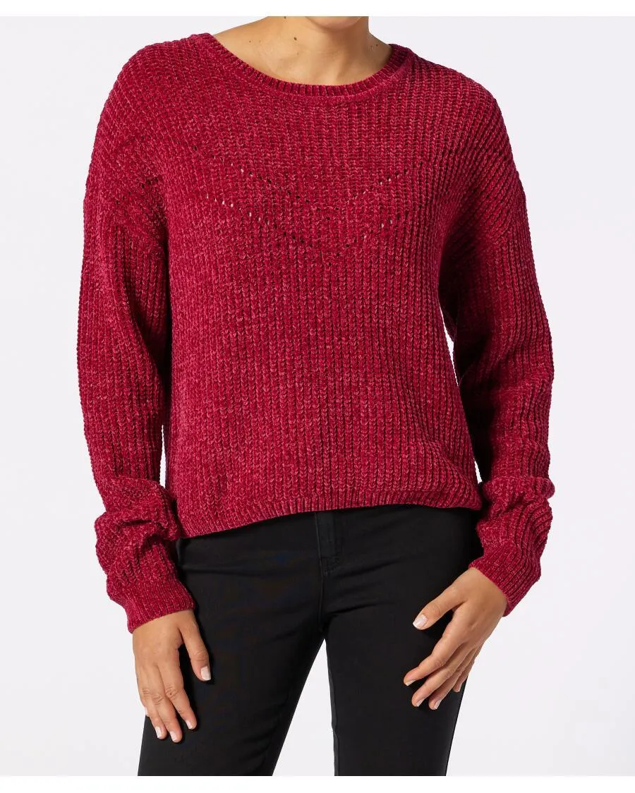 Strickpullover aus Chenille Janina, Lochmuster