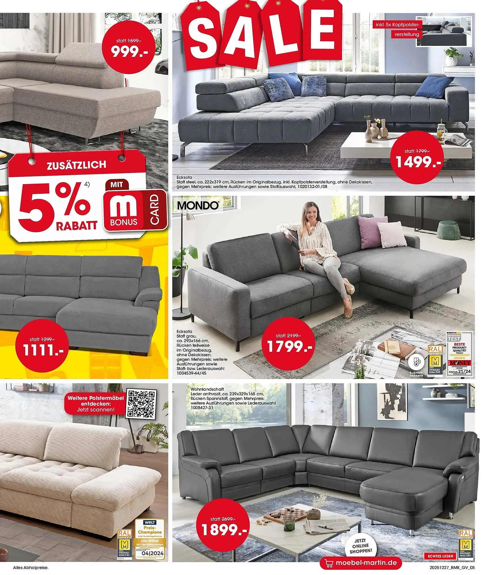 Möbel Martin Prospekt von 26. Dezember bis 4. Januar 2026 - Prospekt seite 5