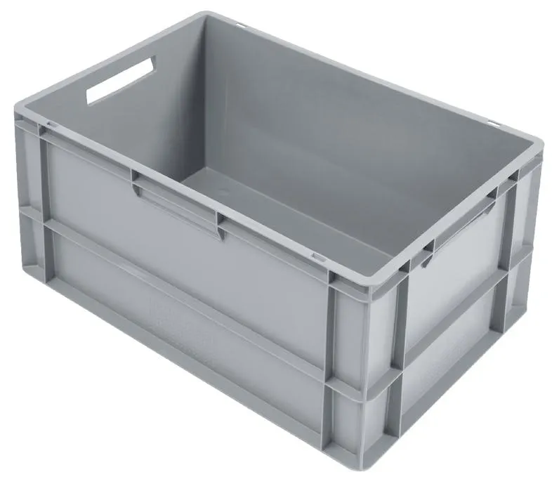 METRO Professional Eurobox, Polypropylen, 60 x 40 x 32 cm, 60 L, 25 kg, stapelbar, mit Handgriff, grau