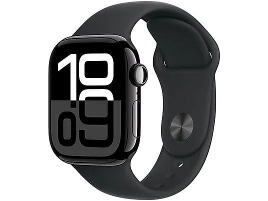 APPLE Watch Series 10 Smartwatch Aluminium Fluorelastameter, 130 - 180 mm, Diamantschwarz