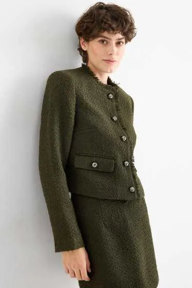 Cropped bouclé blazer - regular fit