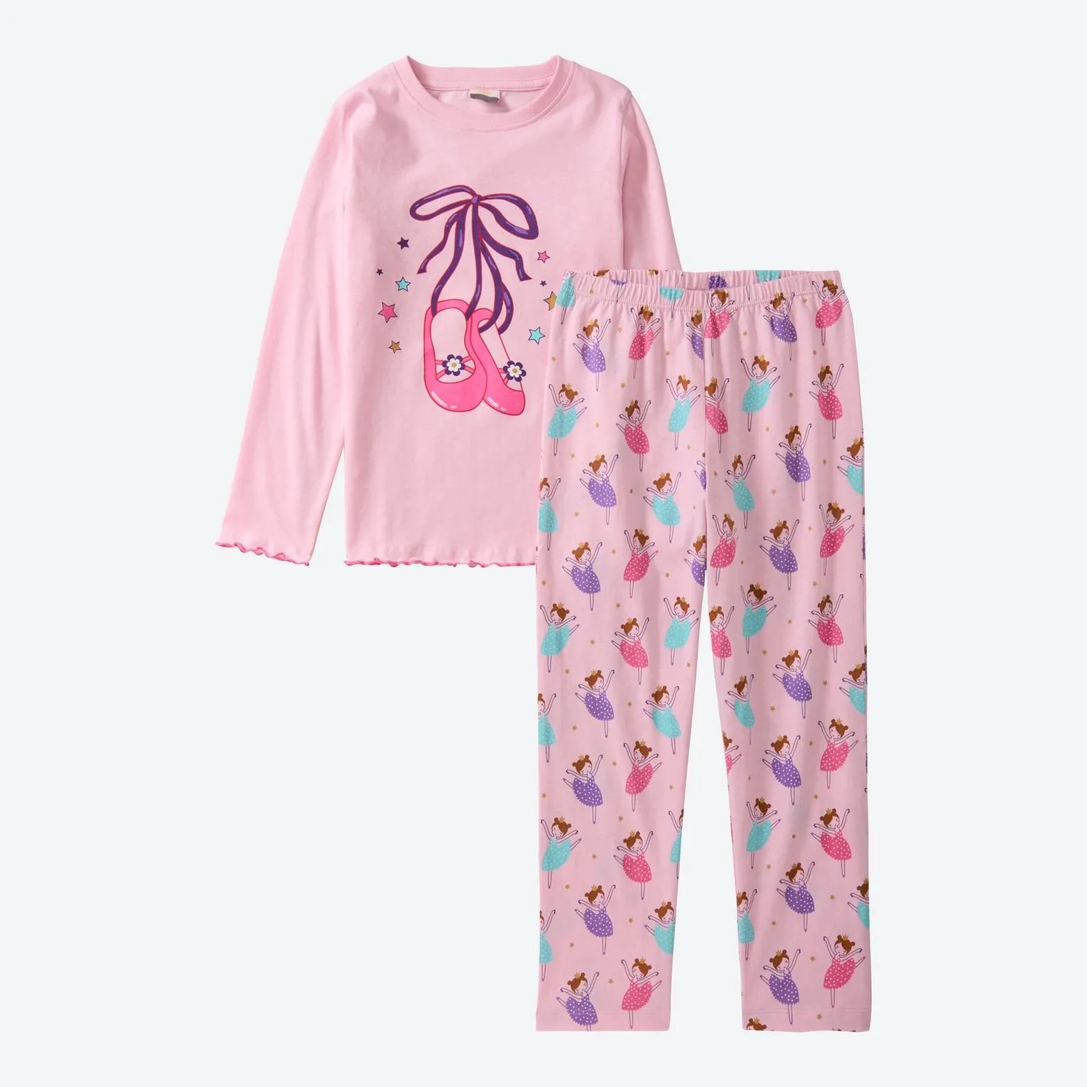 Kinder-Mädchen-Schlafanzug mit Druck, 2-teilig