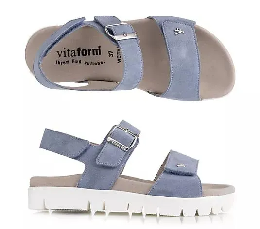 VITAFORM Damen- Sandalette Samtziege VF Schmuckniete Sohle Lara