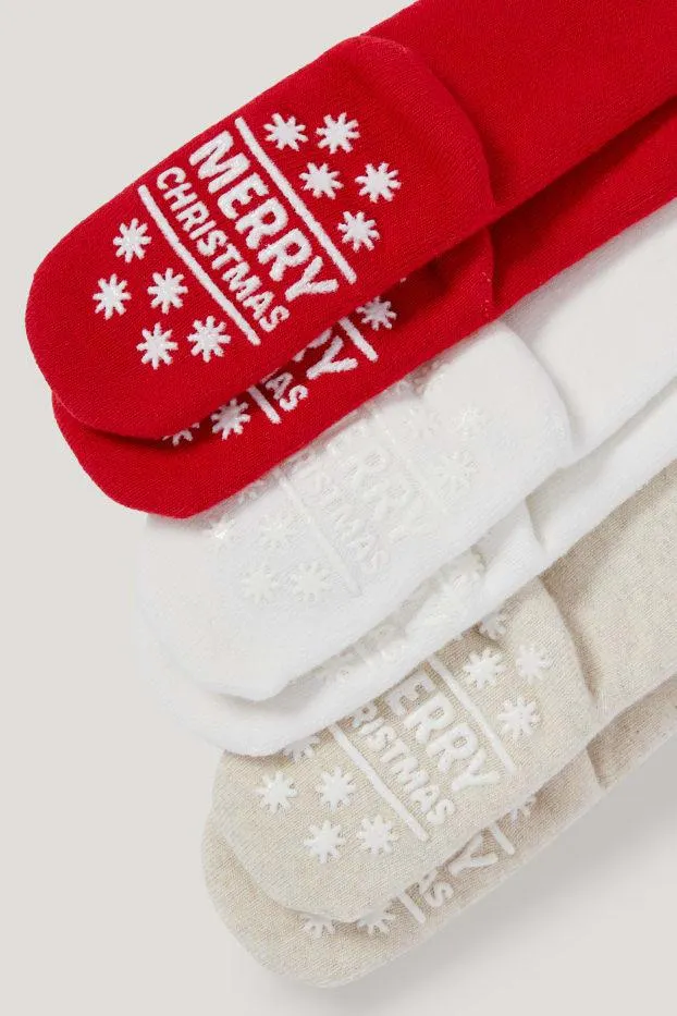 Set van 3 paar - baby-antislipsokken voor kerst