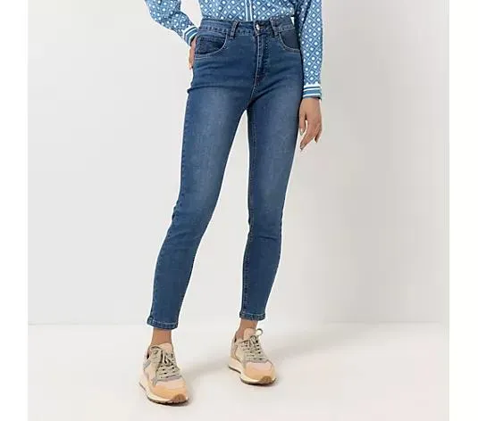 STEFFEN SCHRAUT Jeans knöchellang Strass-Detail sehr schmales Bein