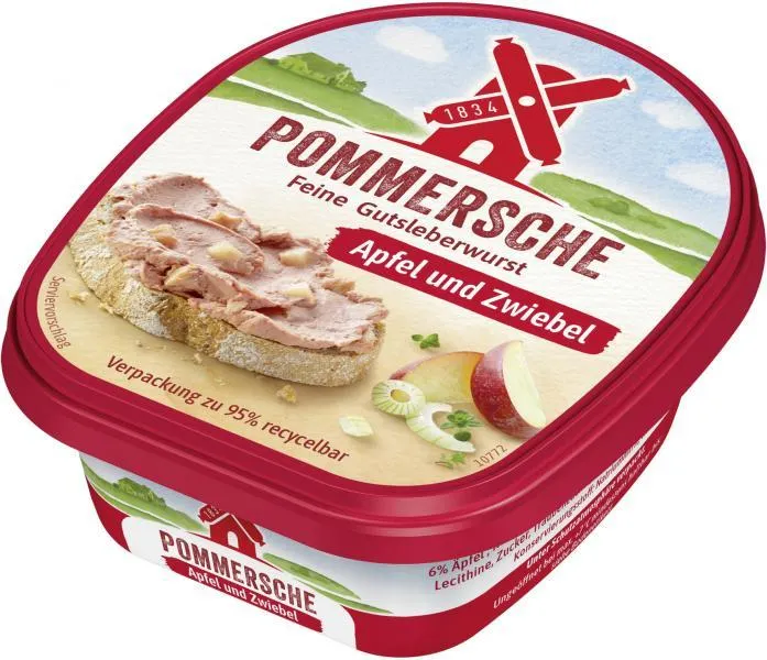 Rügenwalder Mühle Pommersche Feine Gutsleberwurst Apfel und Zwiebel 125 g