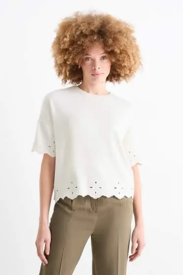 T-shirt - broderie anglaise