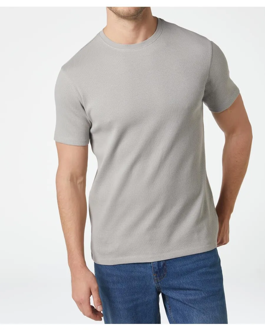 T-Shirt mit Waffelstruktur X-Mail, Rundhalsausschnitt