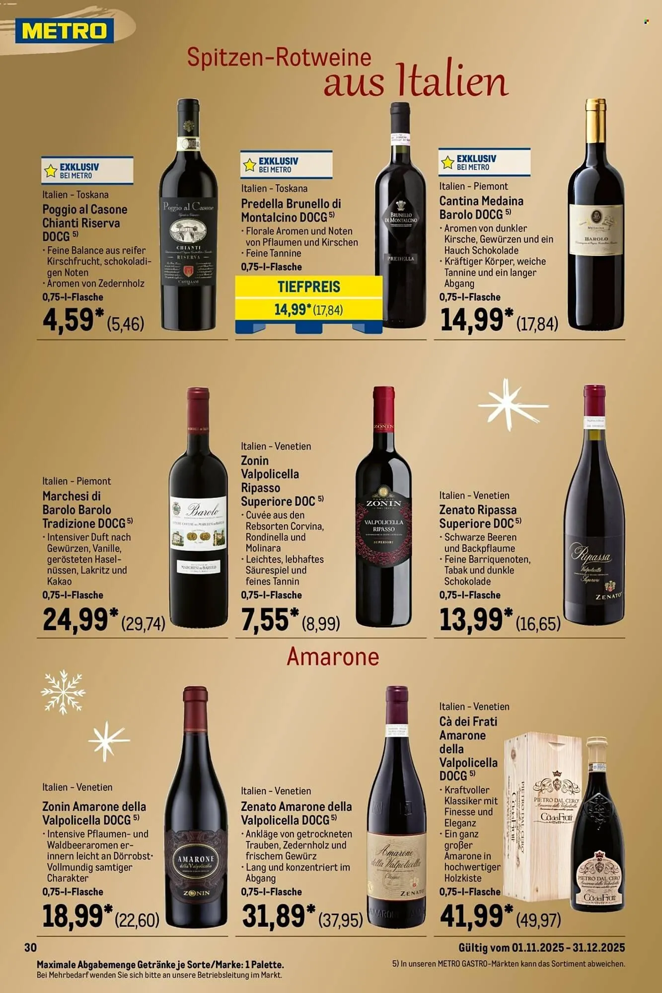 METRO Prospekt von 1. November bis 31. Dezember 2025 - Prospekt seite 30