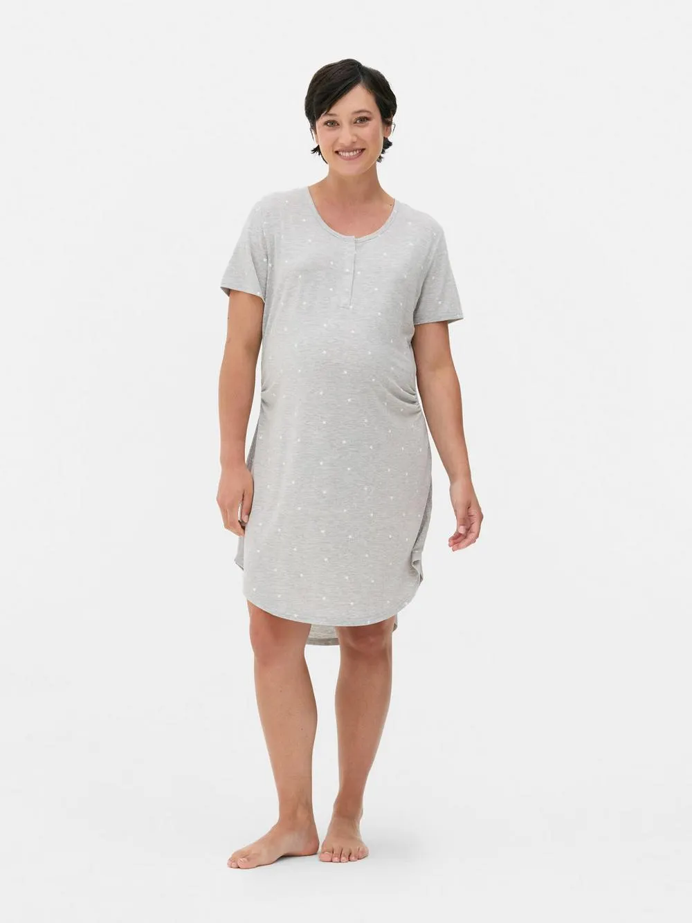 Umstands-Schlafshirt mit Druckknopf