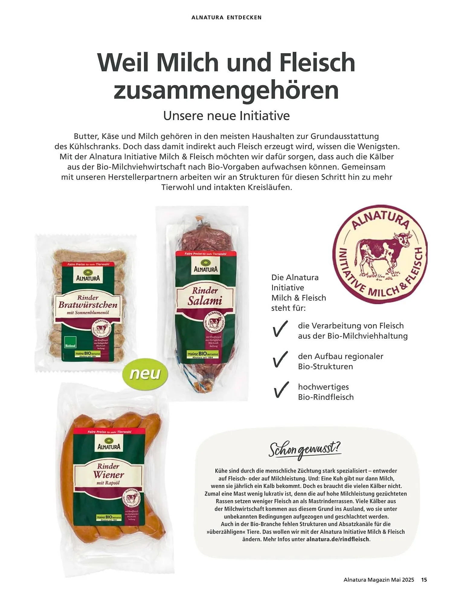 Alnatura Prospekt von 2. Mai bis 1. Juni 2025 - Prospekt seite 15