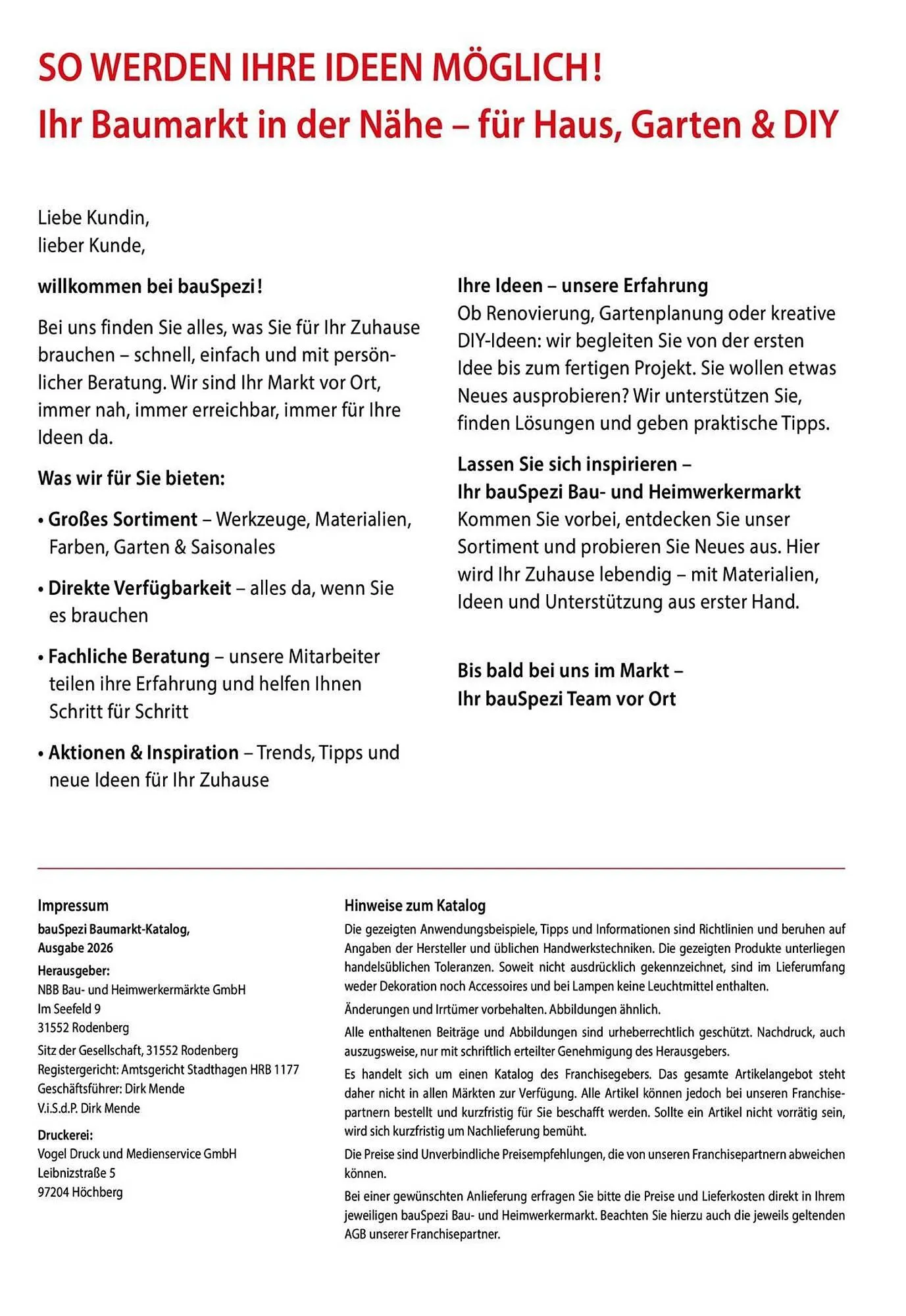 BauSpezi Prospekt von 15. April bis 31. Dezember 2026 - Prospekt seite 2