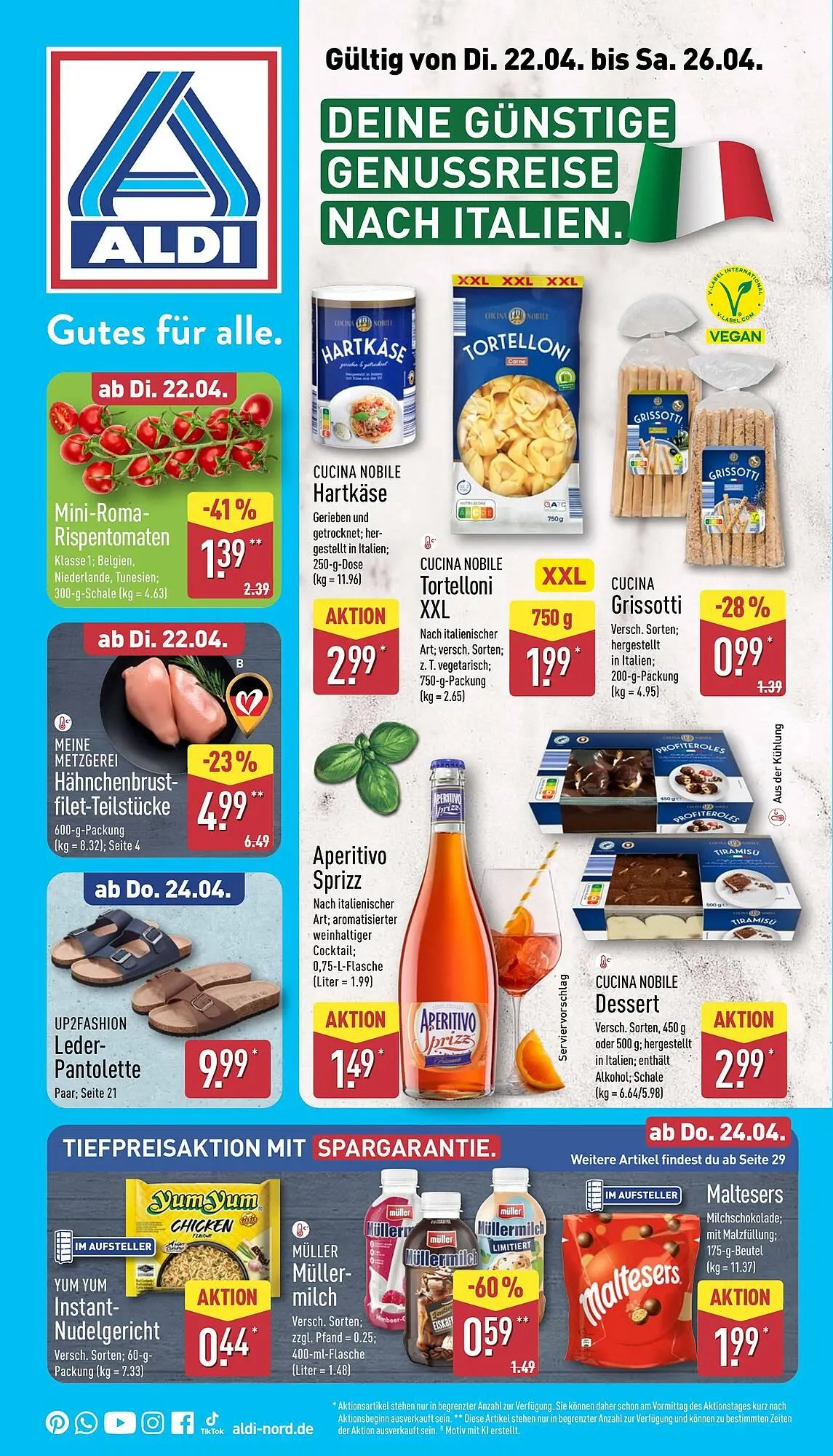 Aldi Nord Prospekt von 22. April bis 26. April 2025 - Prospekt seite 1