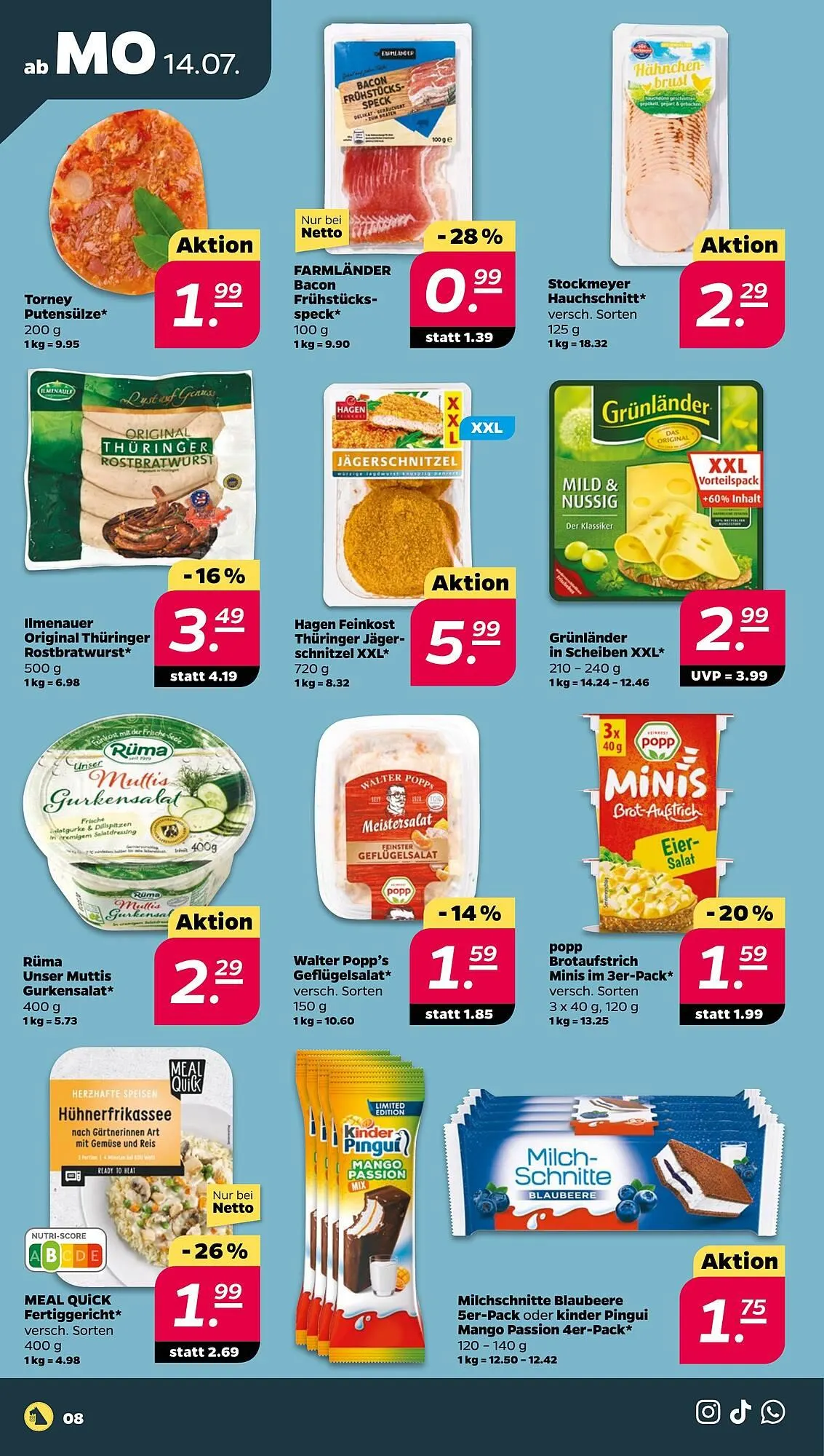 NETTO Prospekt von 14. Juli bis 19. Juli 2025 - Prospekt seite 8