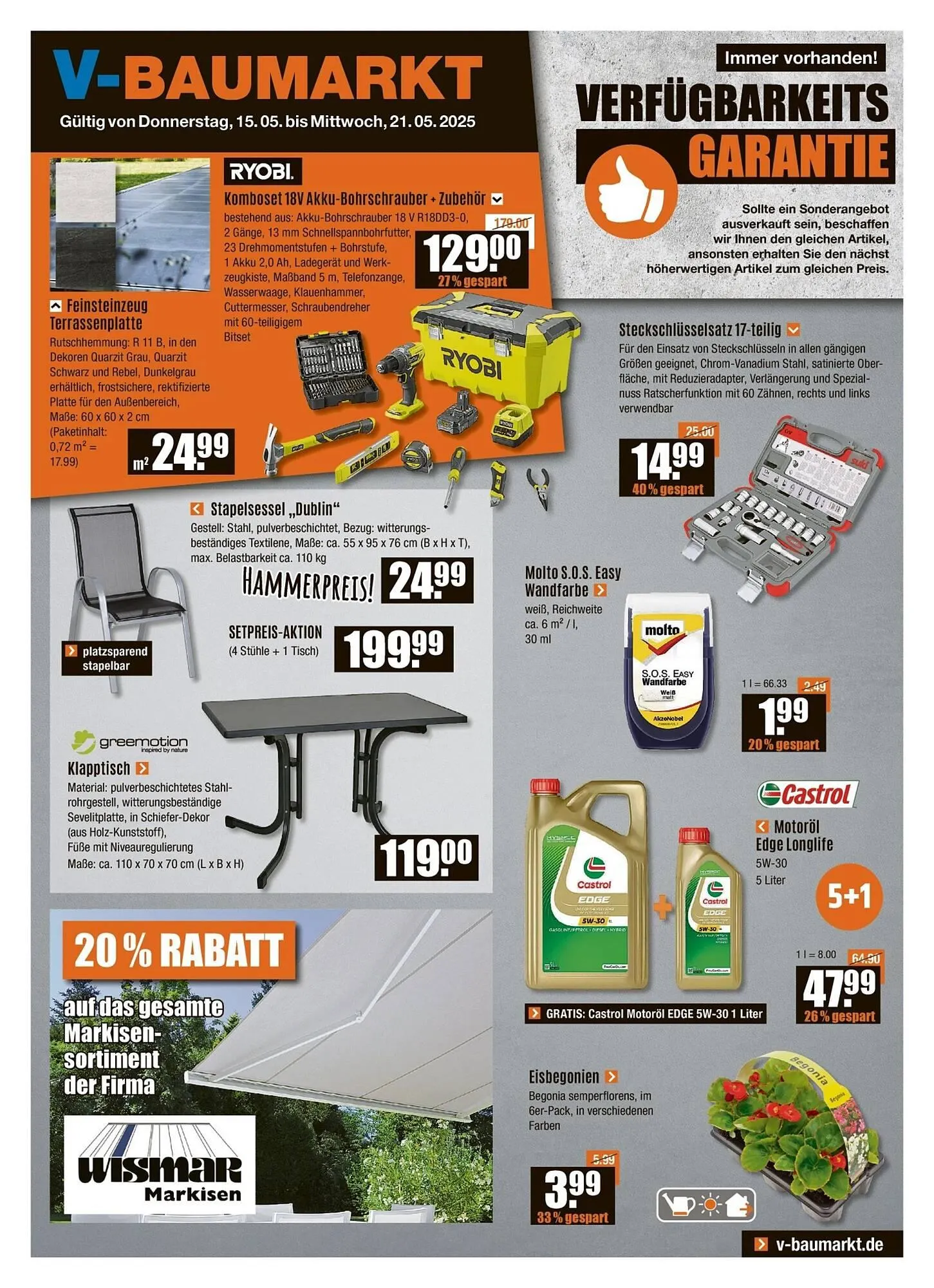 V Baumarkt Prospekt von 15. Mai bis 22. Mai 2025 - Prospekt seite 1