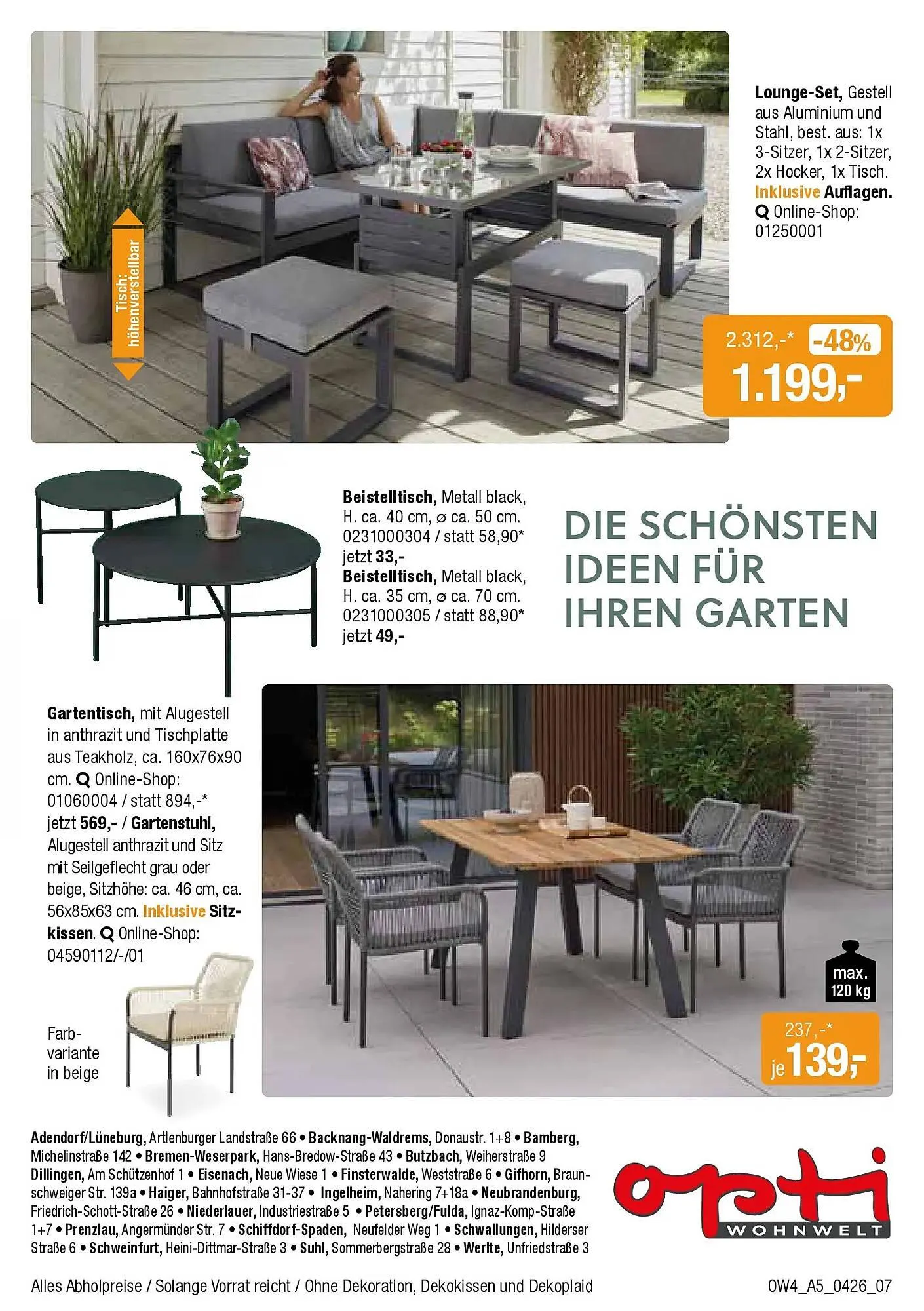 Opti Wohnwelt Prospekt von 1. April bis 18. April 2026 - Prospekt seite 7