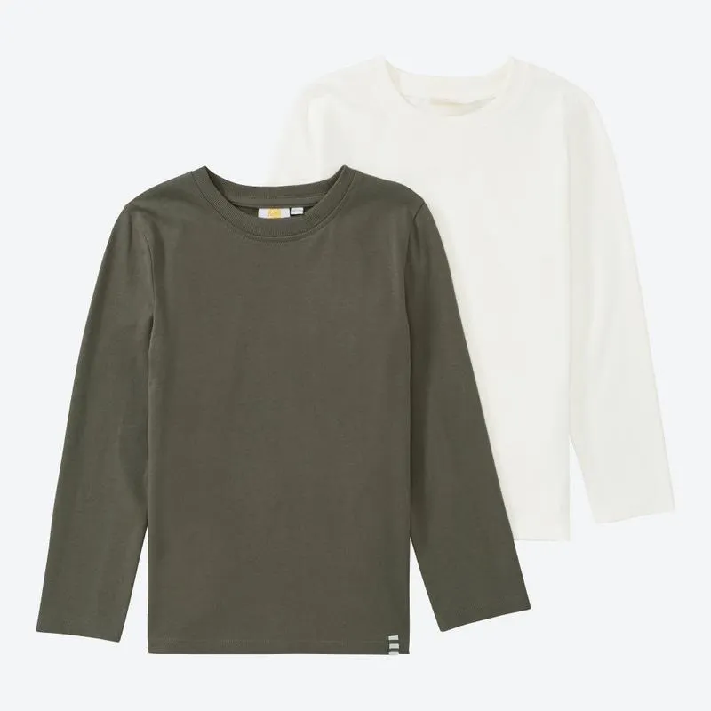 Unisex-Kinder-Langarmshirt, 2er-Pack
