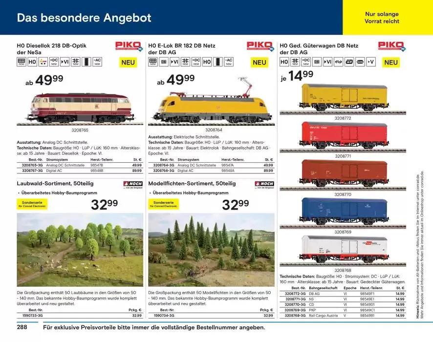 Modellbahn Katalog von 29. Oktober bis 31. Dezember 2025 - Prospekt seite 290