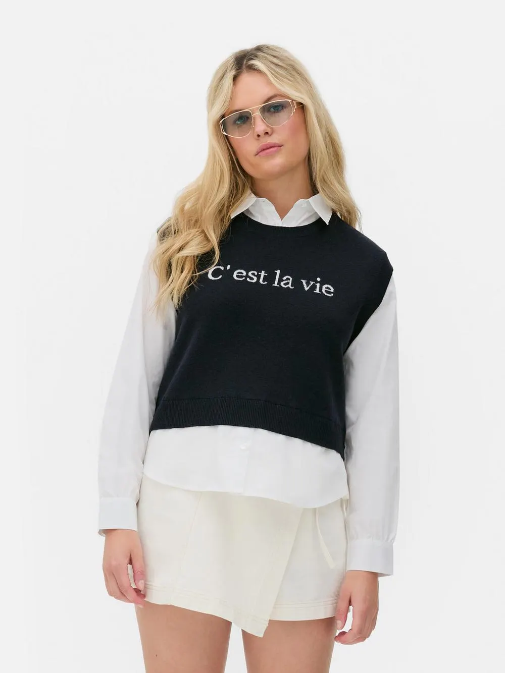 2-in-1-Hemd und -Pullover