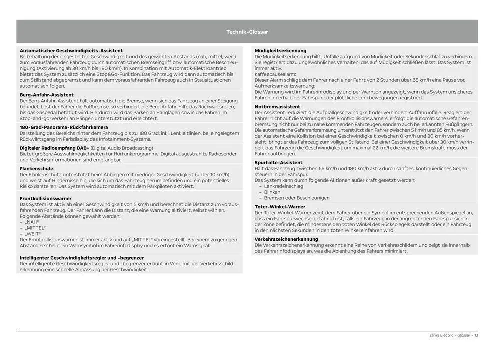 Opel Neuer Zafira Electric von 30. Juli bis 30. Juli 2025 - Prospekt seite 13