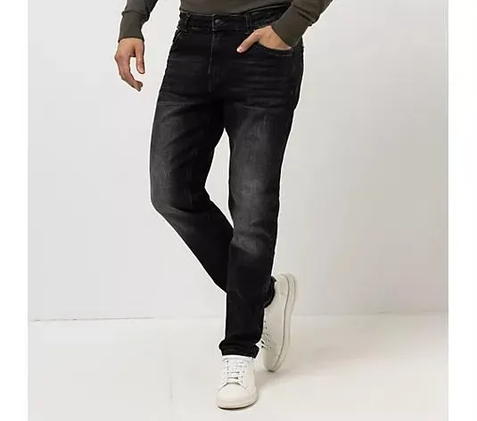 DINE 'N' DANCE Herren Jeanshose Arturo Used-Look Umschlag