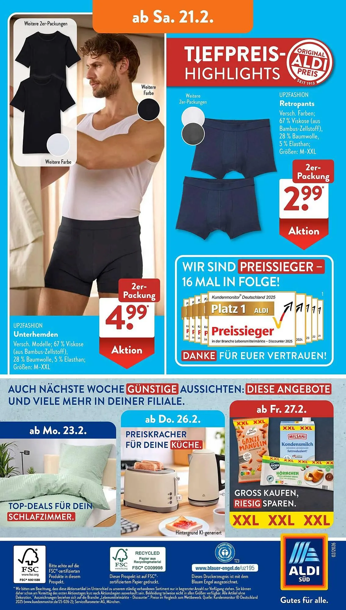 Aldi Süd Prospekt von 16. Februar bis 22. Februar 2026 - Prospekt seite 16