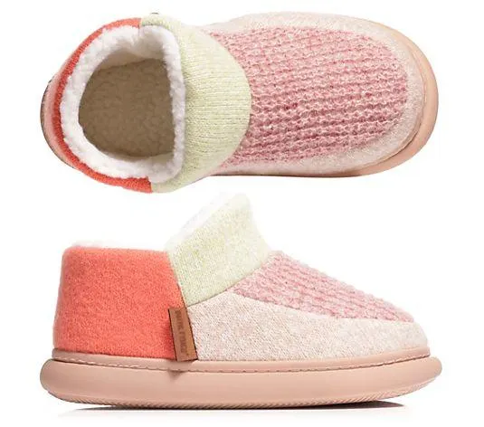 MUK LUKs Damen-Hausschuhe Multicolor gefüttert waschbar