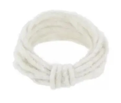 Wollkordel mit Drahtkern, weiß, 5 mm Ø, 5 m