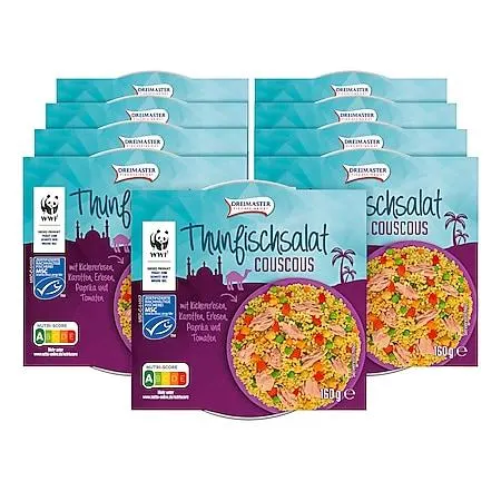 Dreimaster Thunfisch-Salat Couscous 160g, 9er Pack