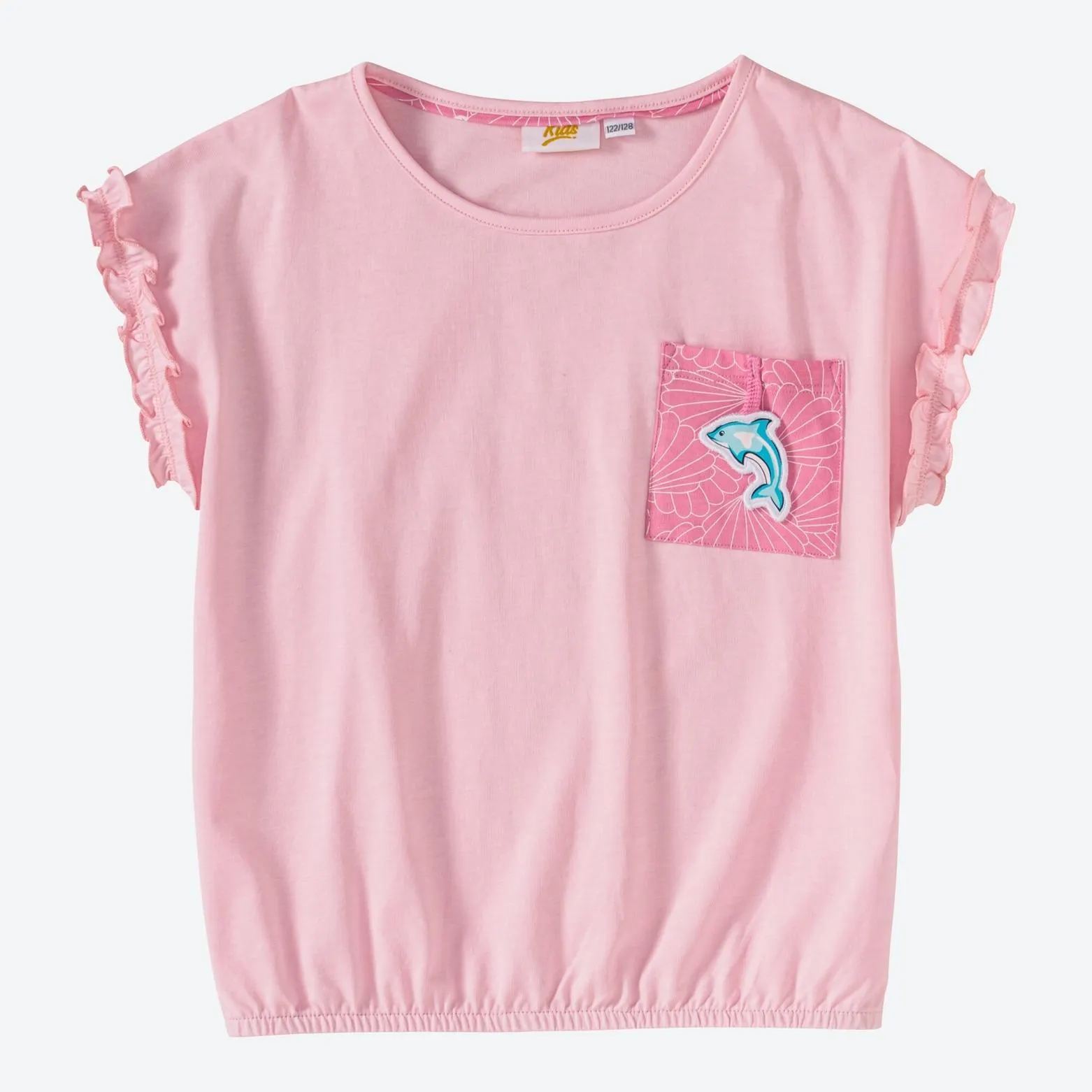 Kinder-Mädchen-T-Shirt mit Brusttasche