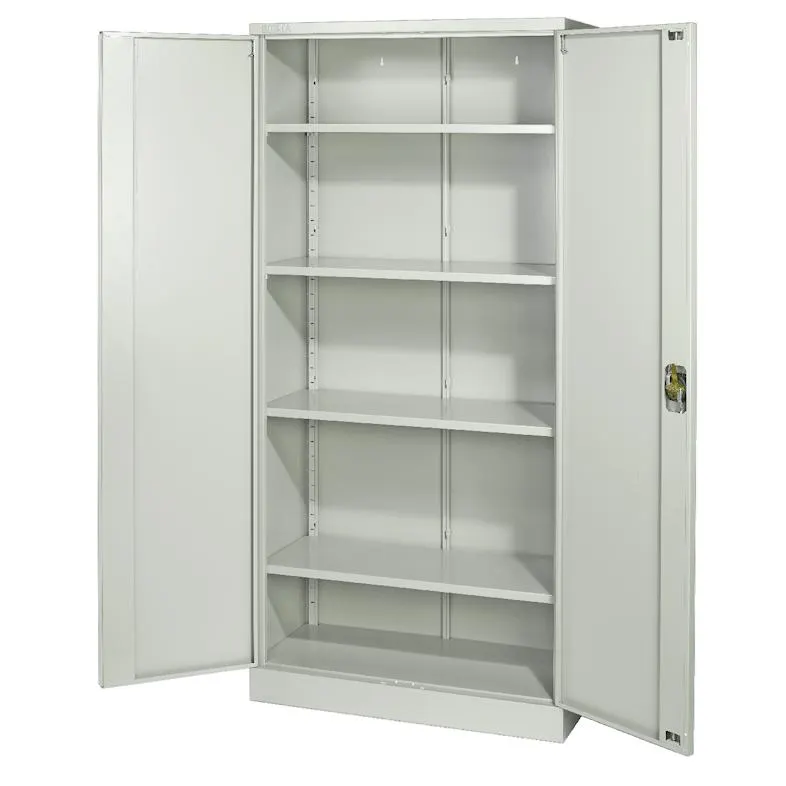 SIGMA Aktenschrank, Metall, 92 x 42 x 195 cm, 4 verstellbare Regalböden, abschließbar, grau