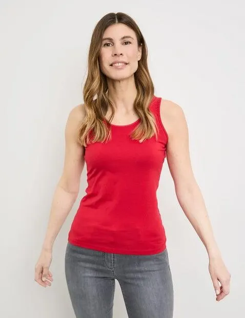 Basic top van duurzaam en elastisch katoen met stretch