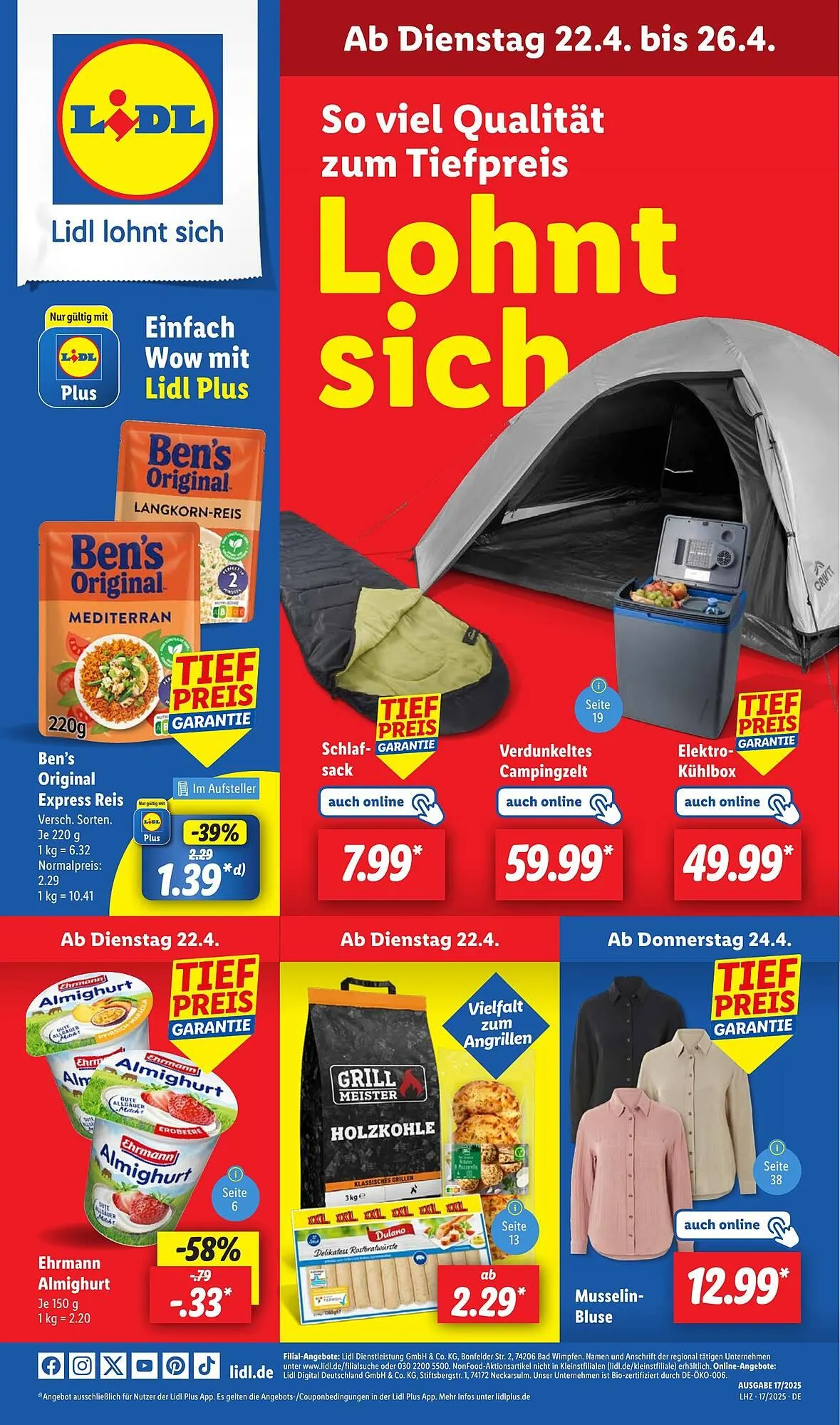 Lidl Prospekt von 22. April bis 26. April 2025 - Prospekt seite 1