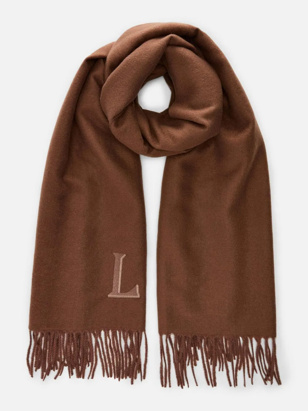 Woven Tassel Initial Scarf