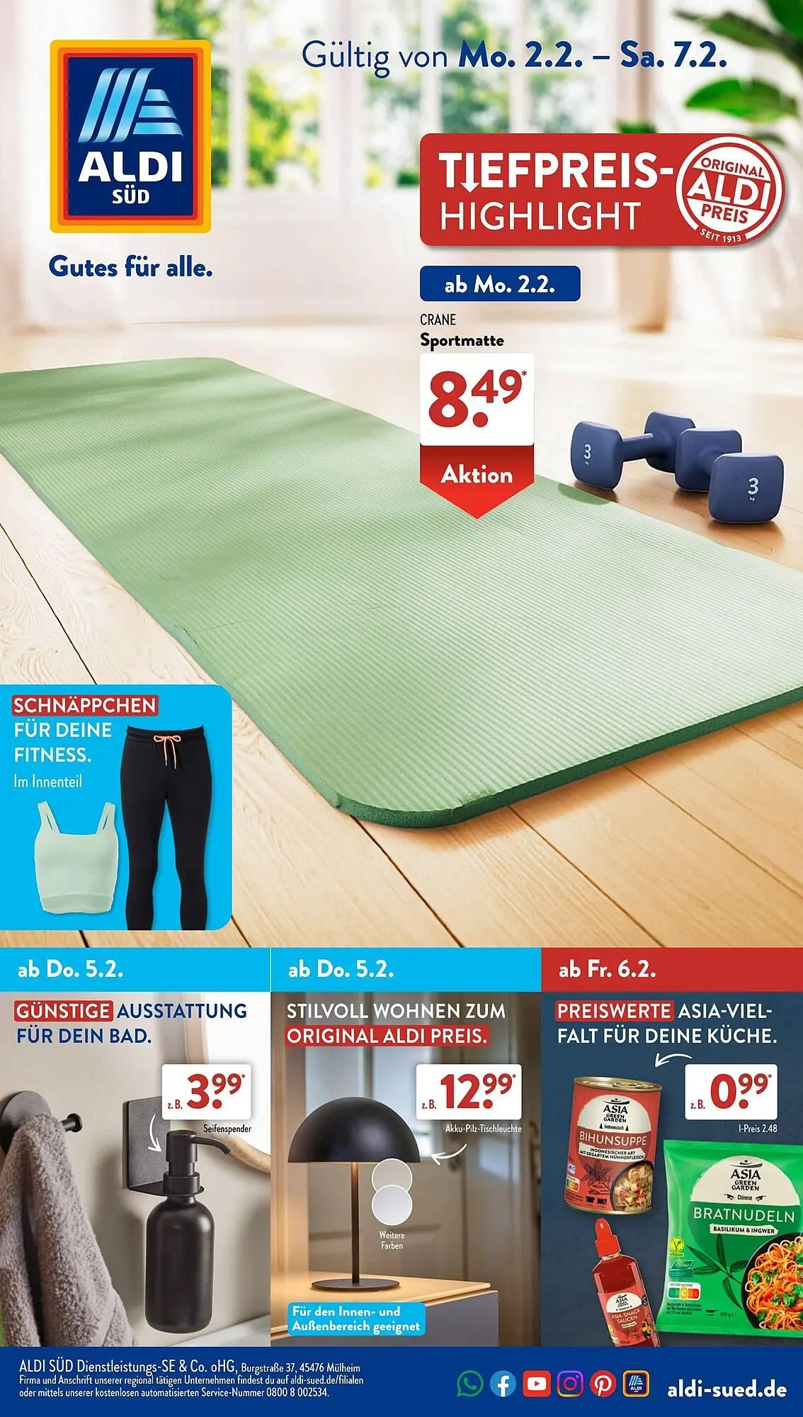 Aldi Süd Prospekt von 2. Februar bis 8. Februar 2026 - Prospekt seite 1