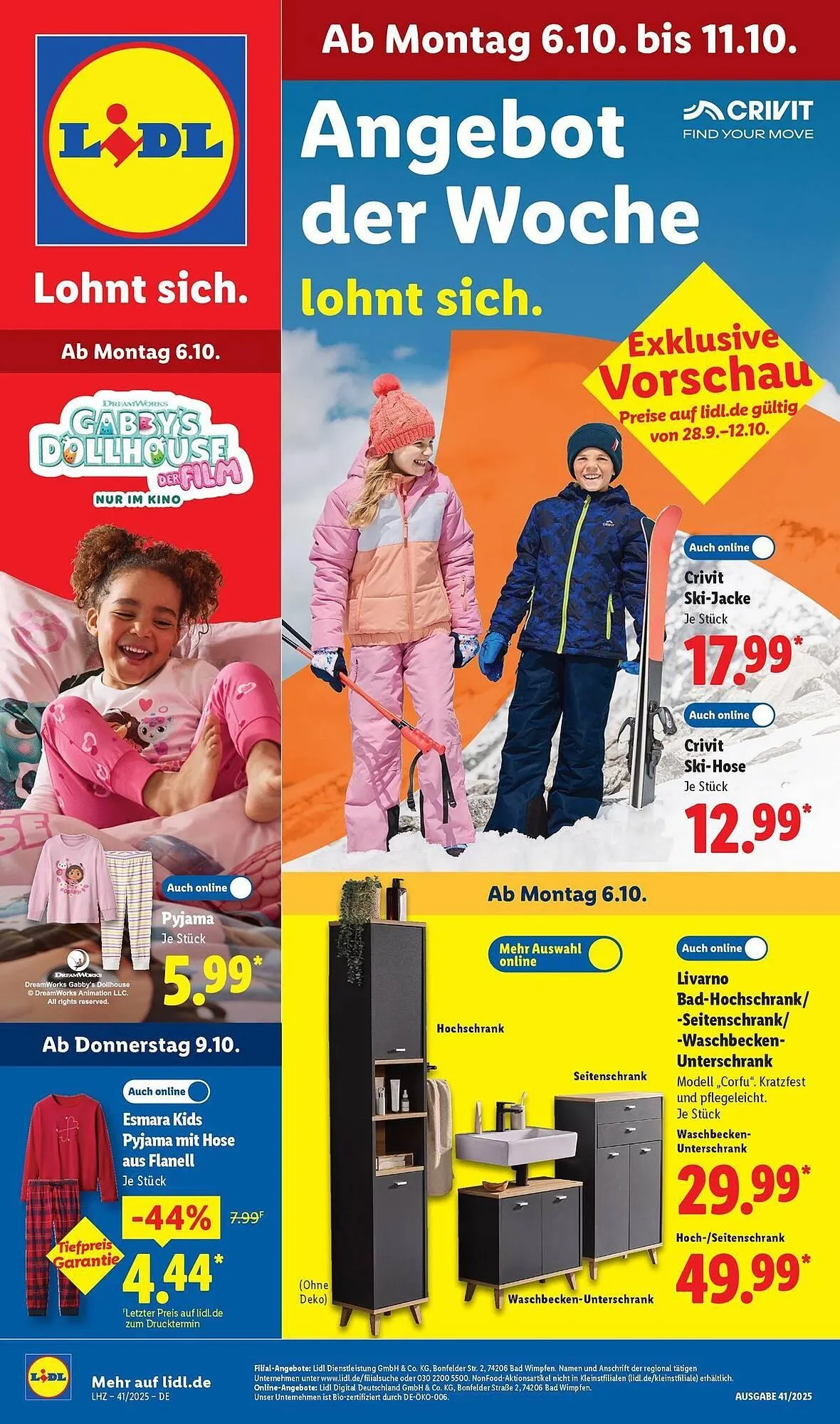 Lidl Prospekt von 6. Oktober bis 11. Oktober 2025 - Prospekt seite 1