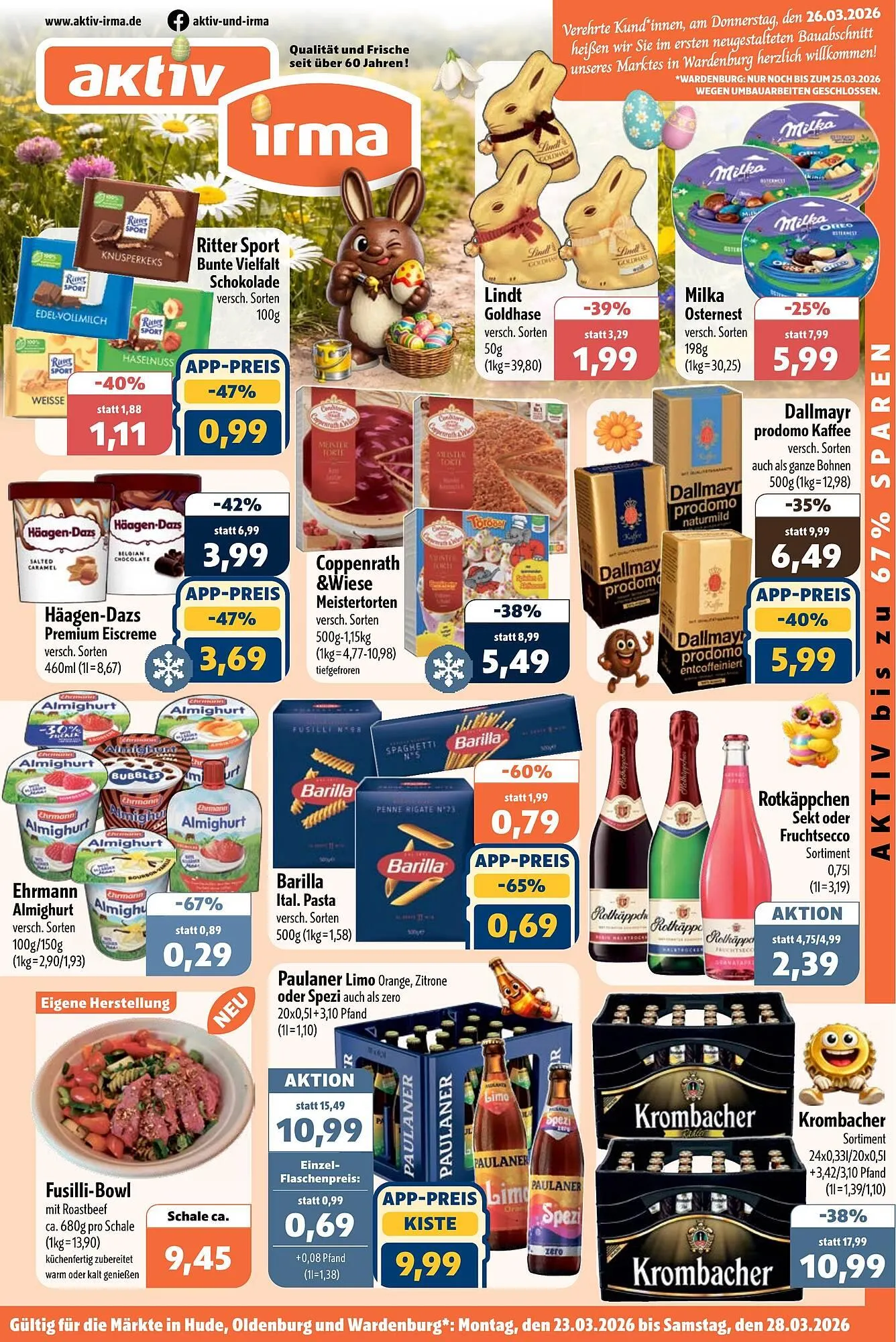 Aktiv Irma Prospekt von 23. März bis 28. März 2026 - Prospekt seite 1