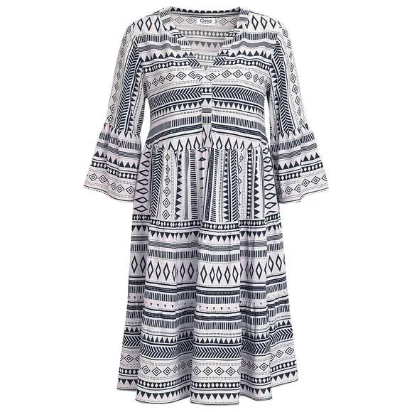 Damen Tunika-Kleid mit Allover-Muster