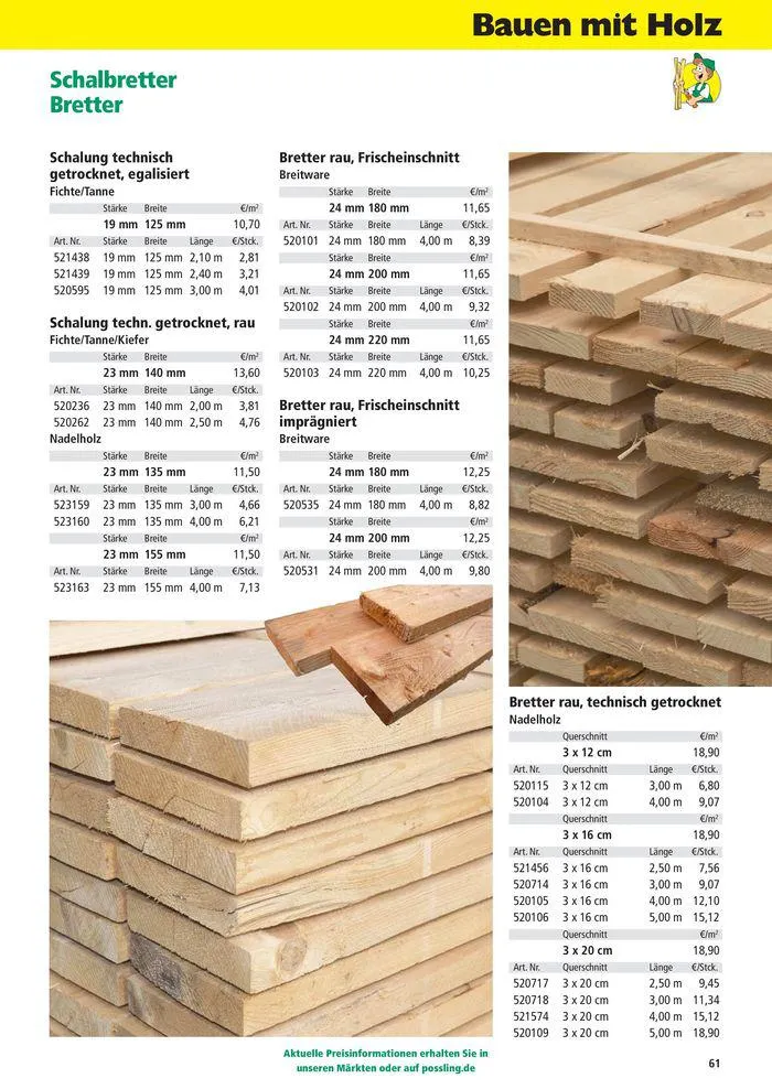 Holz-& Baukatalog 2024/25 von 27. März bis 31. Januar 2025 - Prospekt seite 61