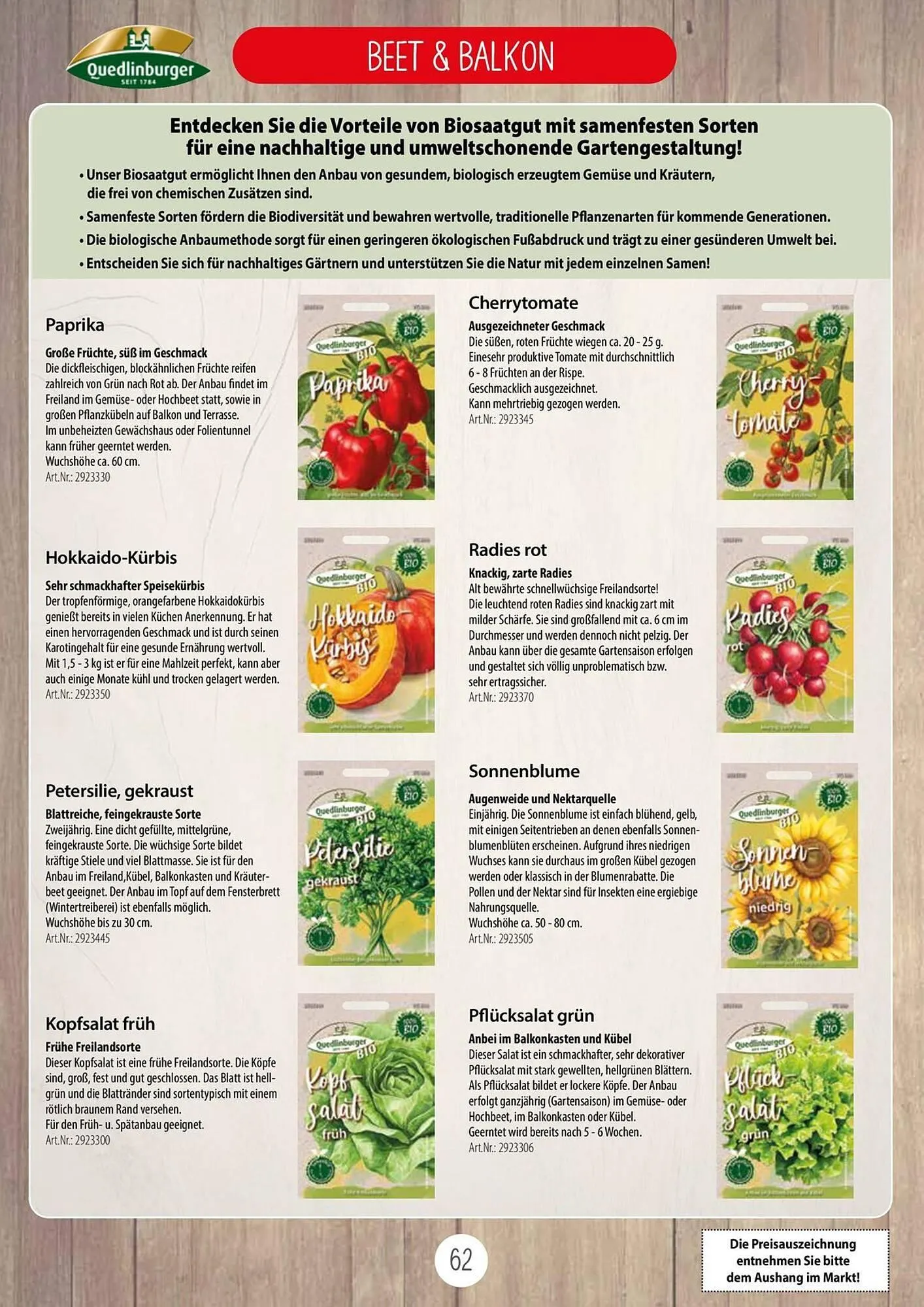 Kiebitzmarkt Prospekt von 16. April bis 31. August 2025 - Prospekt seite 62