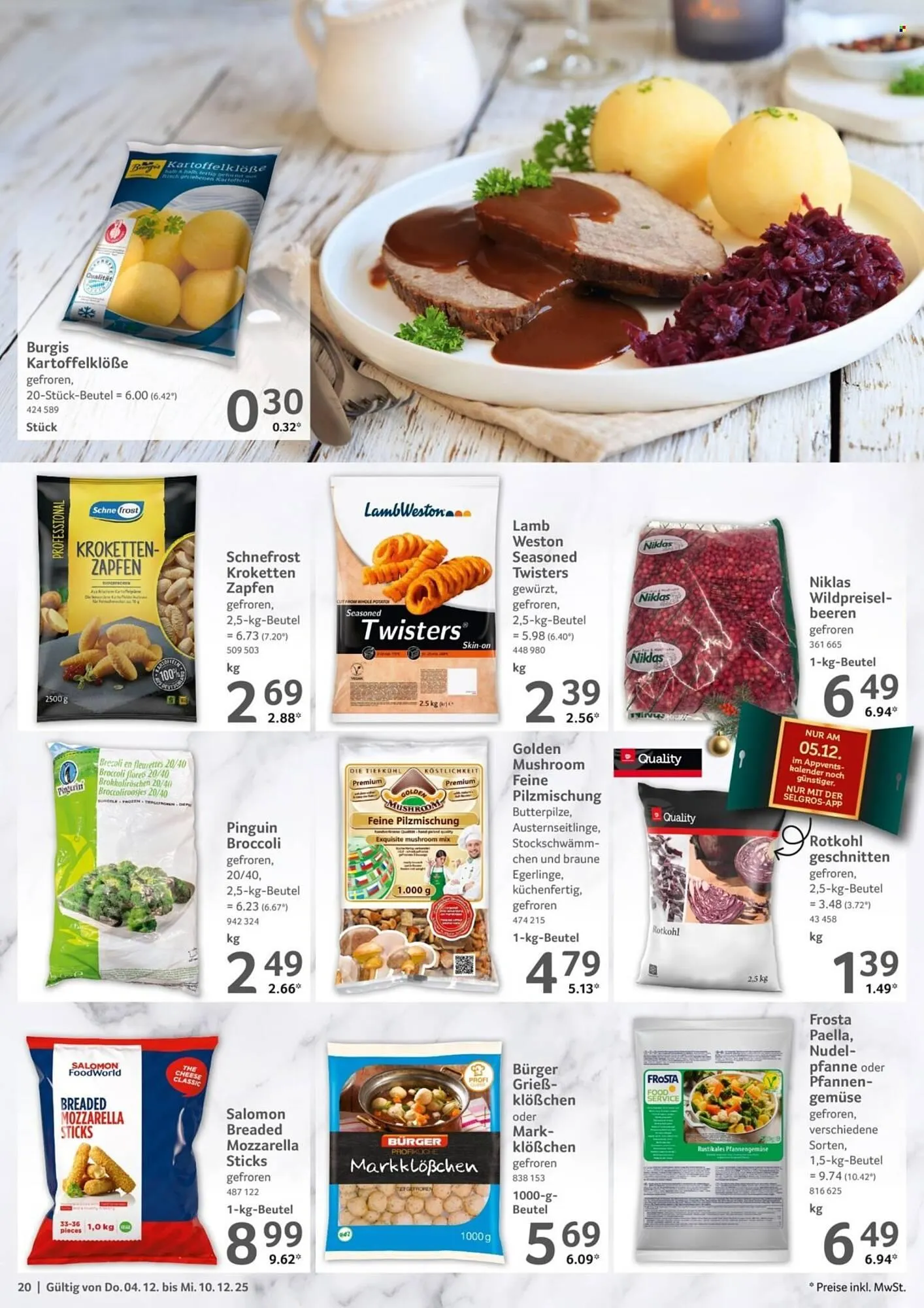 Selgros Prospekt von 4. Dezember bis 10. Dezember 2025 - Prospekt seite 20